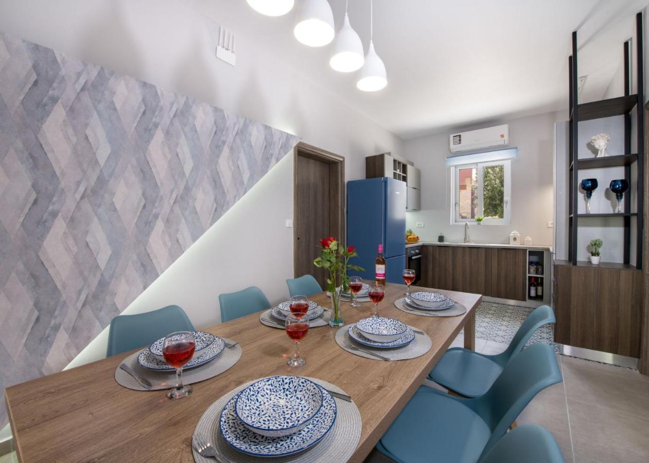 Luxury Villa Eva-Mari With Jacuzzi, 50M From The Beach Stalos Luaran gambar