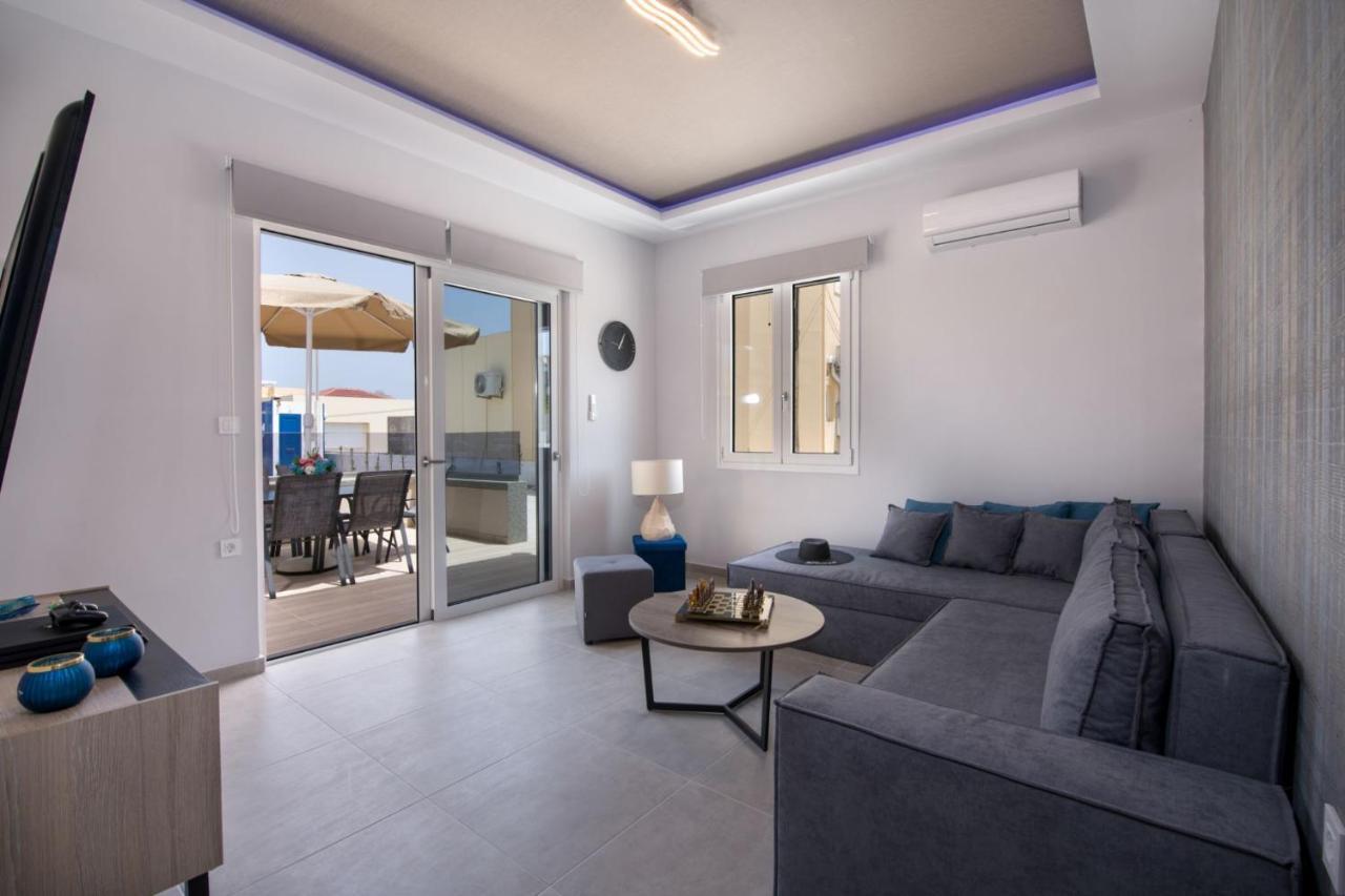 Luxury Villa Eva-Mari With Jacuzzi, 50M From The Beach Stalos Luaran gambar